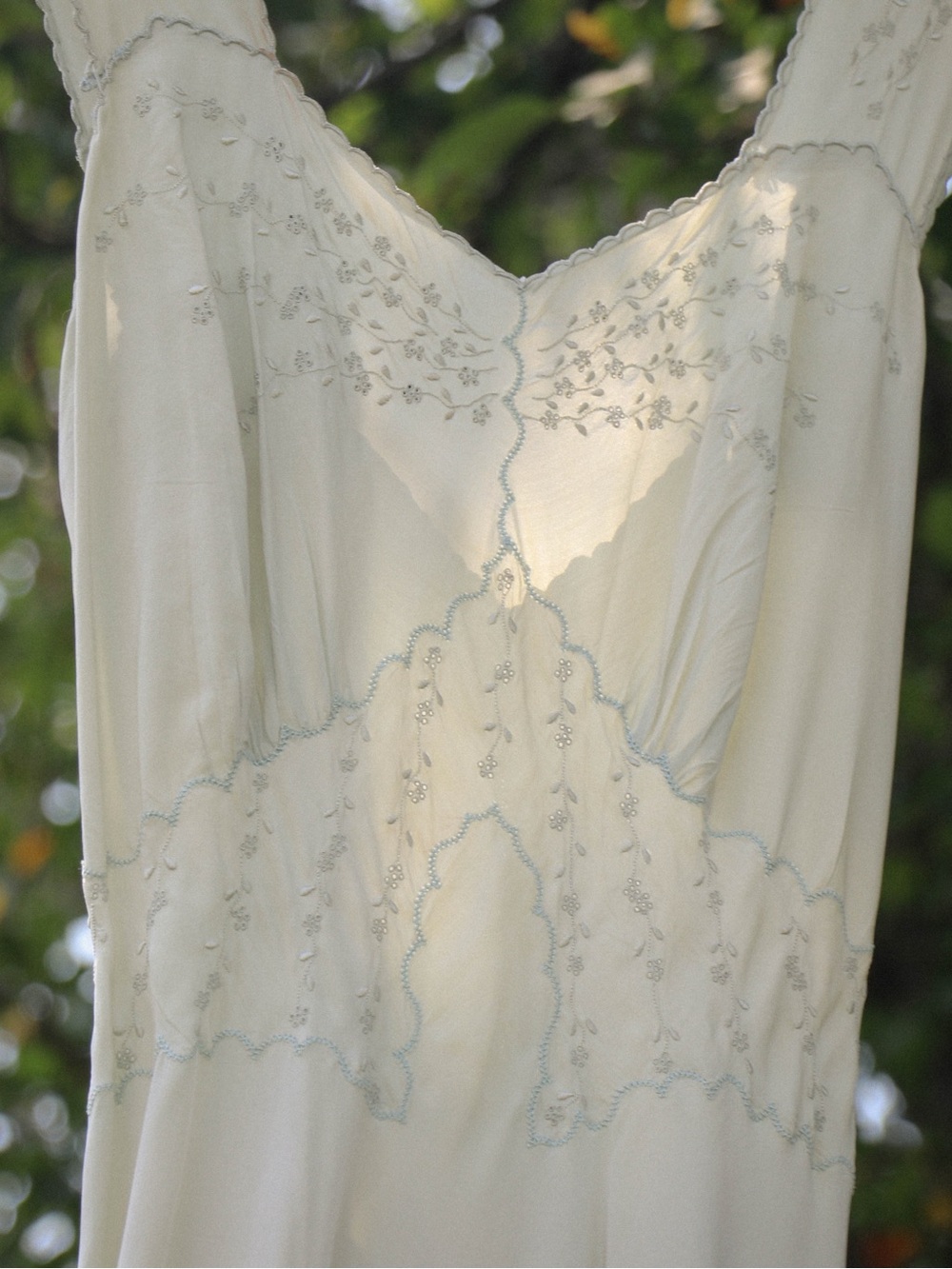 Vintage Pale Green 1930s Silk Gown